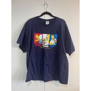 Vintage Simpsons Homer‎ Simpson Mens XL Blue Delta Money Donuts Duff Tee 90s